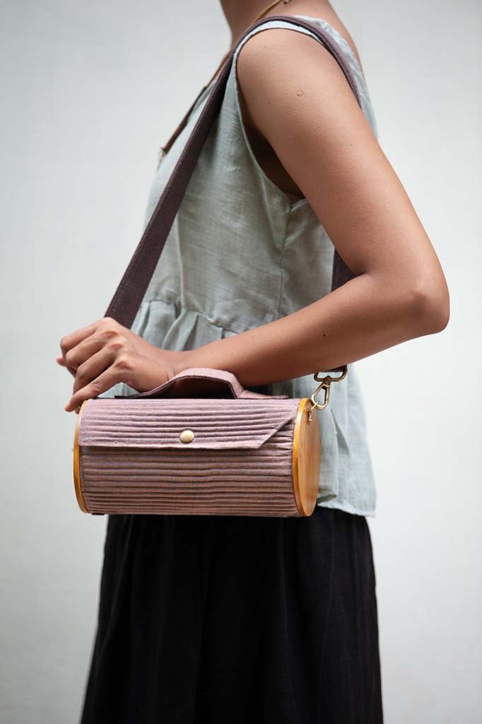 Buy Evening Pansy Round Clutch | Shop Verified Sustainable Womens Bag on Brown Living™