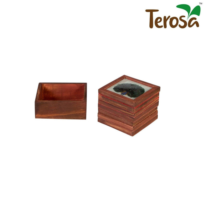 Buy Fab Fauna Coaster Set III Wooden Handicraft | Shop Verified Sustainable Serving Set on Brown Living™