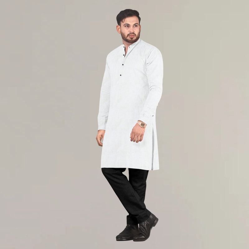 Buy Festive Hemp Kurta in White Colour | Shop Verified Sustainable Mens Kurta on Brown Living™