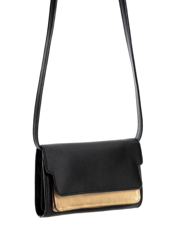 Buy Fides (Black & Gold) | Women's bag made with Apple Leather | Shop Verified Sustainable Womens Wallet on Brown Living™