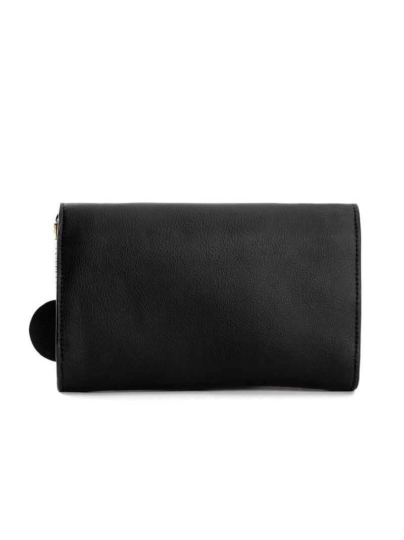 Buy Fides (Black & Gold) | Women's bag made with Apple Leather | Shop Verified Sustainable Womens Wallet on Brown Living™