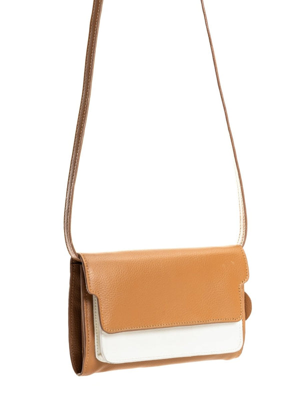 Buy Fides (Caramel & White) | Women's bag made with Apple Leather | Shop Verified Sustainable Womens Wallet on Brown Living™