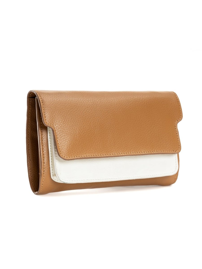 Buy Fides (Caramel & White) | Women's bag made with Apple Leather | Shop Verified Sustainable Womens Wallet on Brown Living™