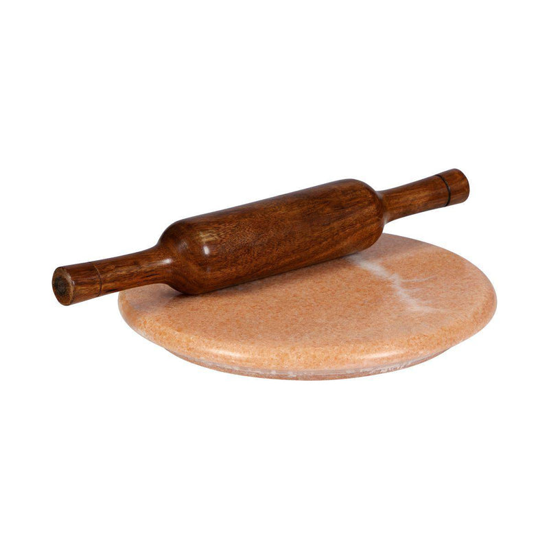 Buy Flamingo Pink Chakla Belan/Rolling Board & Pin Set - 9" Marble | Shop Verified Sustainable Kitchen Tools on Brown Living™