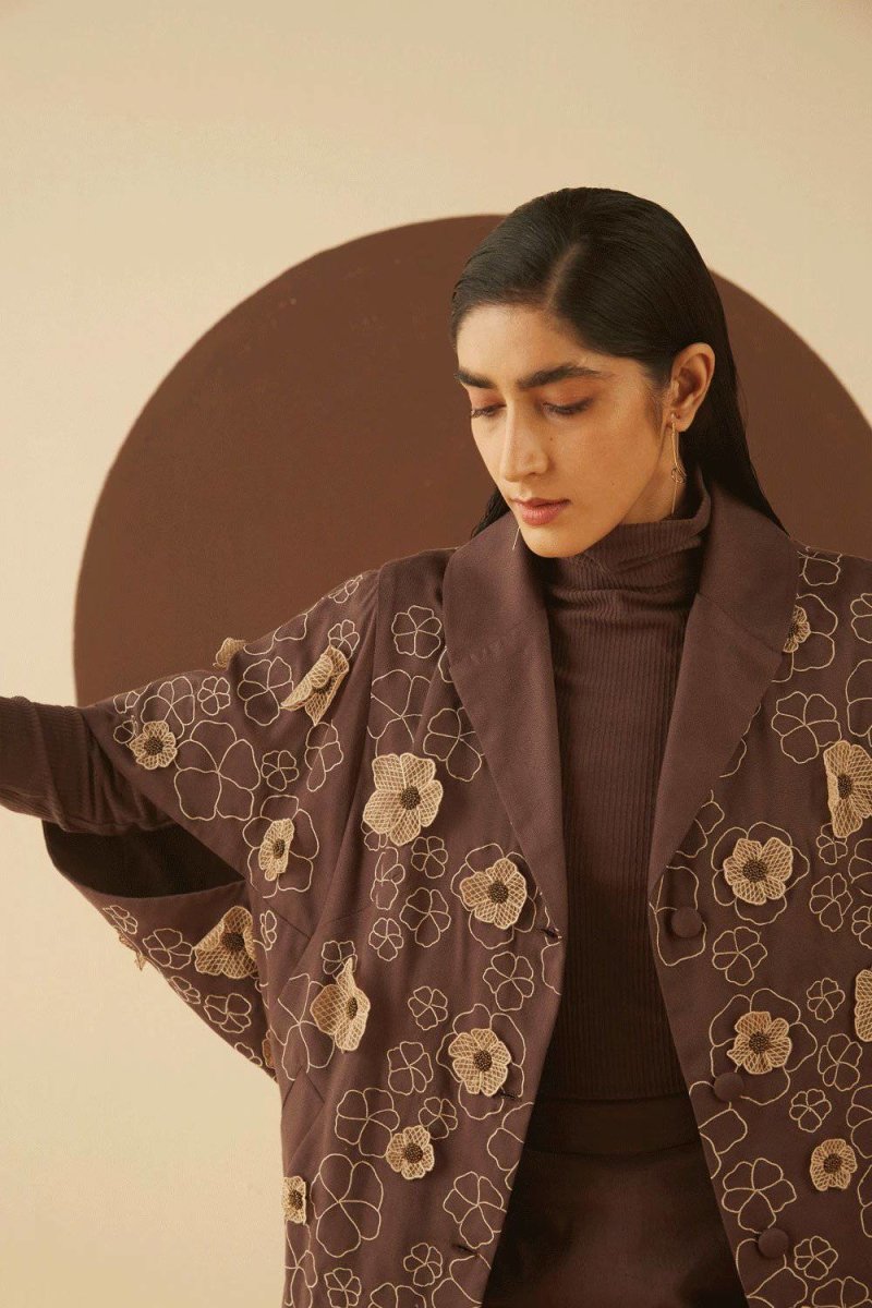 Buy Flora Embroidered Coat | Shop Verified Sustainable Womens Jacket on Brown Living™