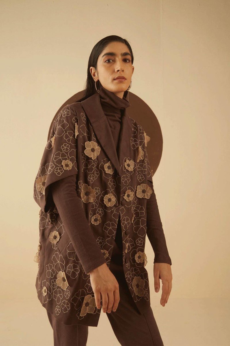 Buy Flora Embroidered Coat | Shop Verified Sustainable Womens Jacket on Brown Living™