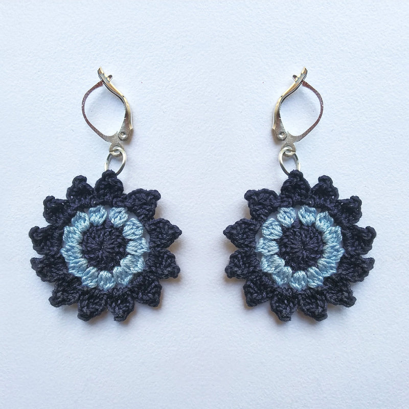 Floral Mandala Earrings- Blue | Verified Sustainable Womens earrings on Brown Living™