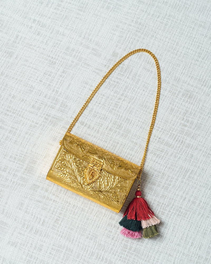 Buy Floral Paatr Purse (Gold) | Shop Verified Sustainable Products on Brown Living