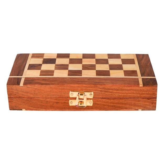 Buy Folding Wooden Chess Board Set Game- 10" Non Magnetic | Shop Verified Sustainable Learning & Educational Toys on Brown Living™