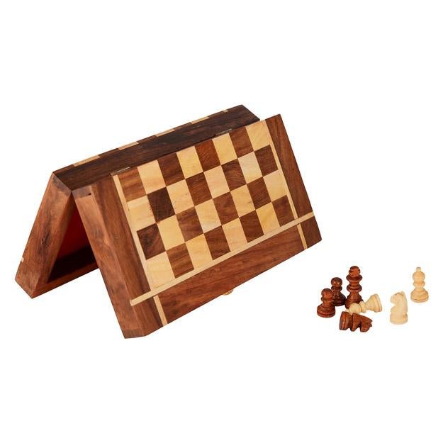 Buy Folding Wooden Chess Board Set Game- 10" Non Magnetic | Shop Verified Sustainable Learning & Educational Toys on Brown Living™