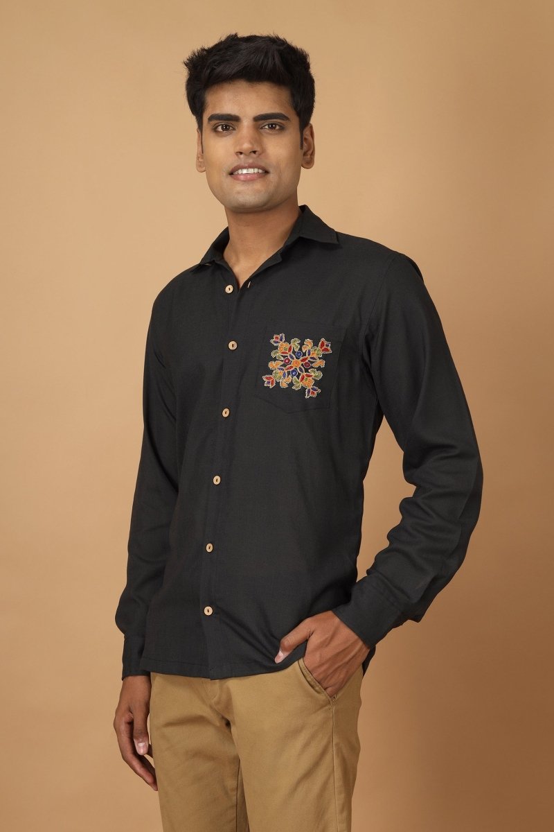 Buy Folklore Ahir Mens Cotton Shirt | Shop Verified Sustainable Products on Brown Living