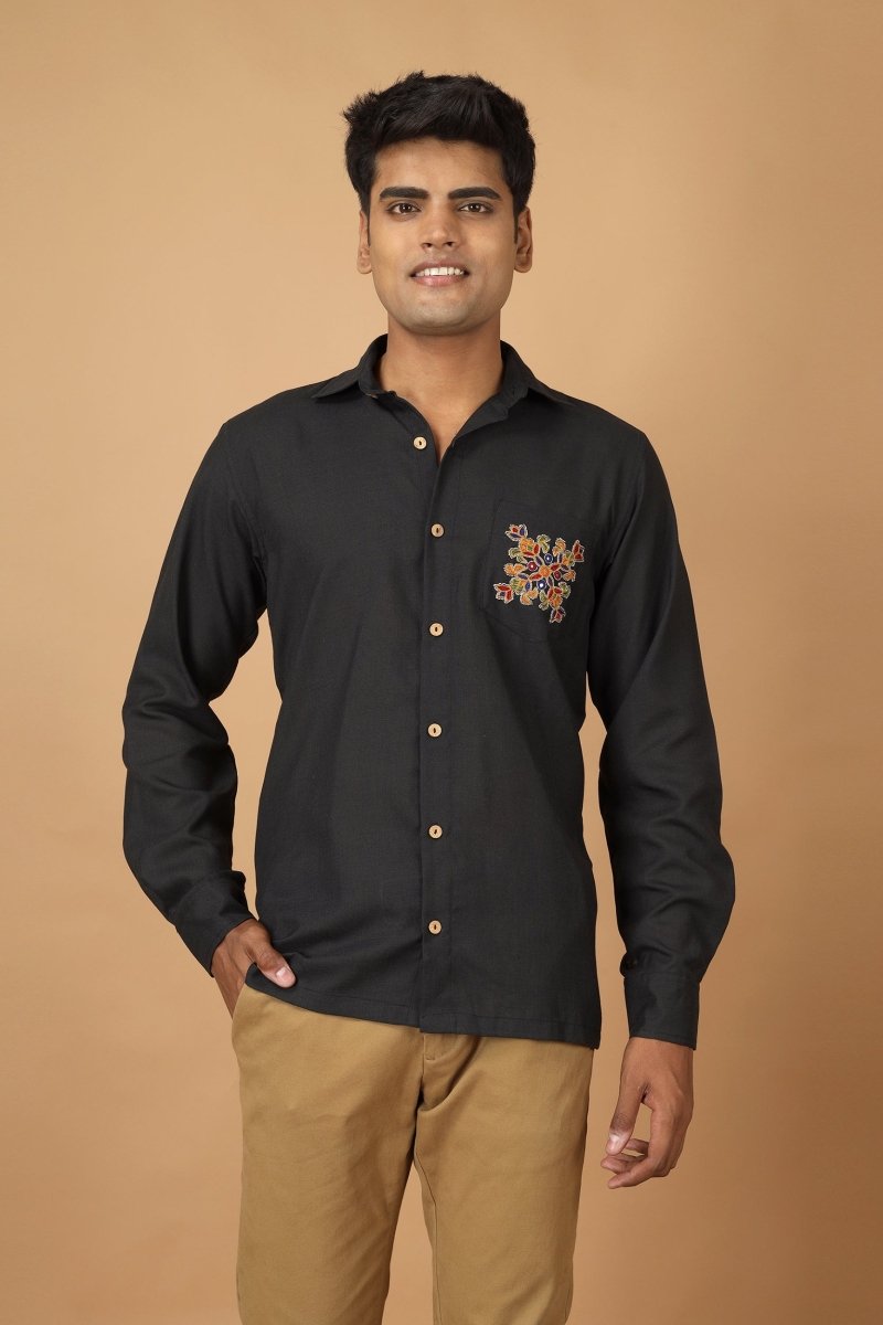 Buy Folklore Ahir Mens Cotton Shirt | Shop Verified Sustainable Products on Brown Living