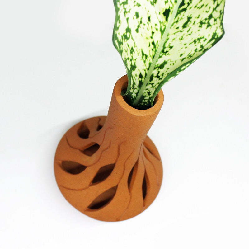 Buy Fountain Cut Profiled Terracotta Flower Vase | Shop Verified Sustainable Decor & Artefacts on Brown Living™