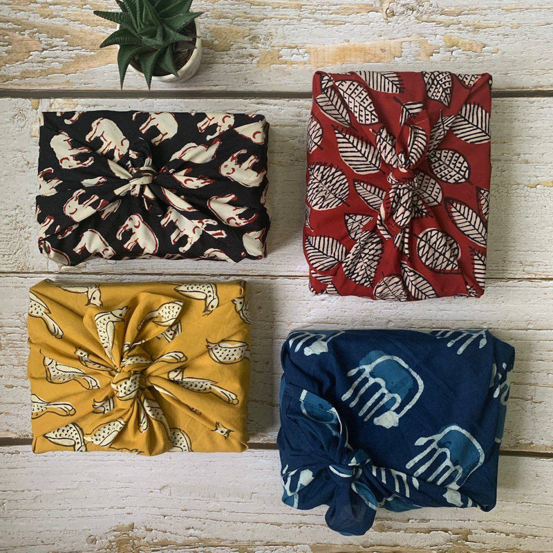 Buy Furoshiki Fabric Gift Wraps in 100% cotton - Assorted Set of 3 | Shop Verified Sustainable Gift Wrapping on Brown Living™