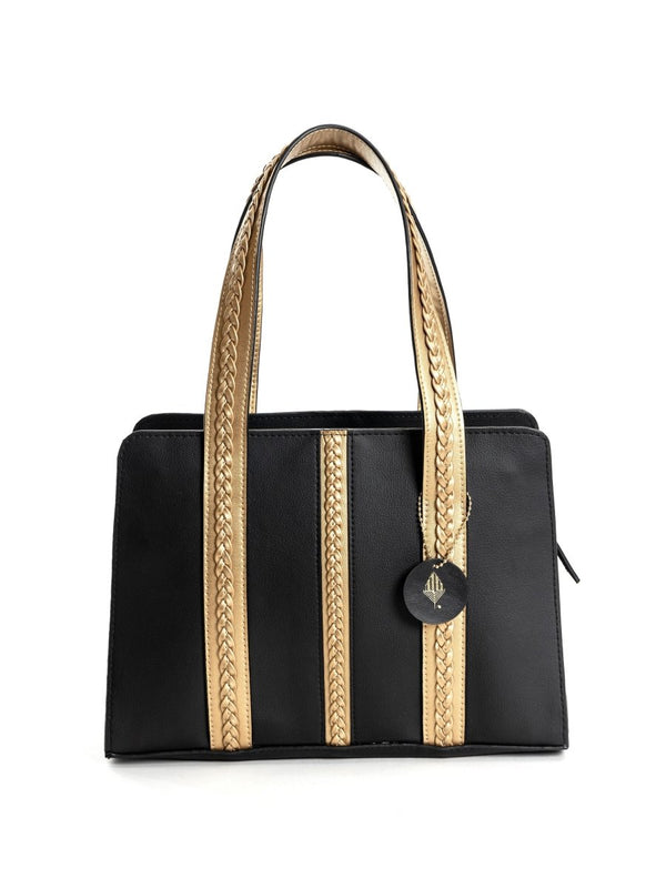 Buy Gaia (Black & Gold) | Women's Bag made with Cactus Leather | Shop Verified Sustainable Womens Handbag on Brown Living™