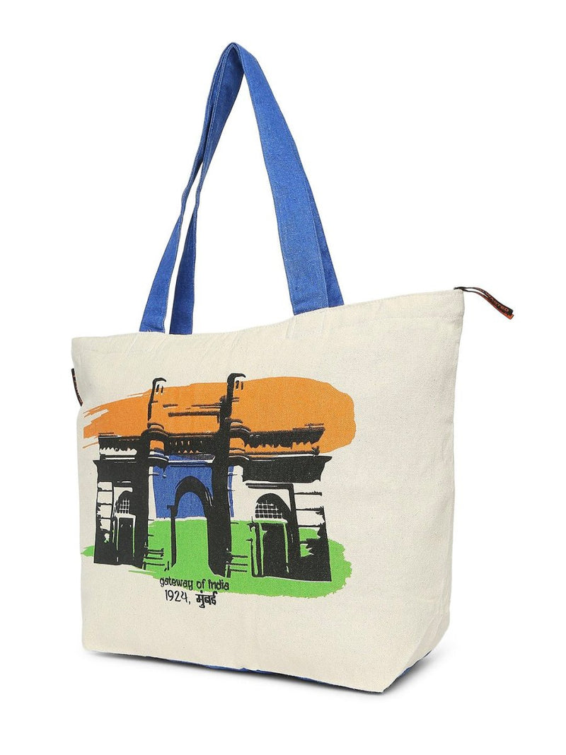 Buy Gateway of India Upcycled Tote Bag | Shop Verified Sustainable Tote Bag on Brown Living™