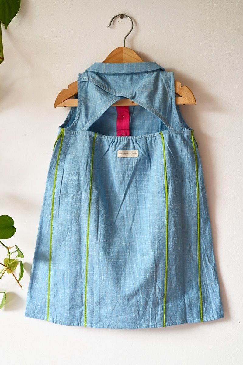 Buy Gentle Breeze' Panelled Dress | Shop Verified Sustainable Kids Frocks & Dresses on Brown Living™