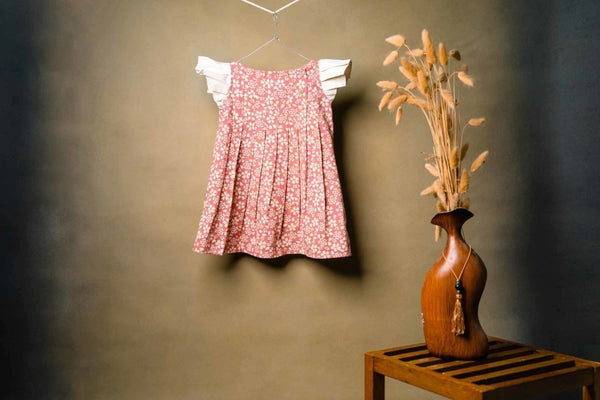 Buy Girls Daphne Dress - Subtle Red | Shop Verified Sustainable Kids Frocks & Dresses on Brown Living™