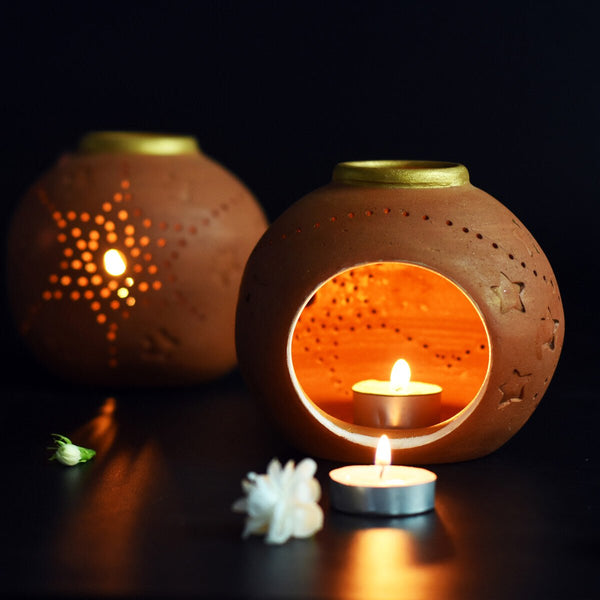 Buy Glo Candle Holder- Set Of 2 with Free Tealights | Shop Verified Sustainable Products on Brown Living