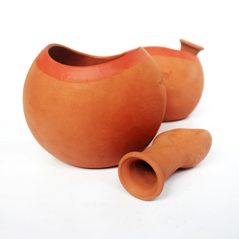 Buy GLO (XL)Terracotta Planter with Deep Root Watering System Set of 2 | Shop Verified Sustainable Products on Brown Living