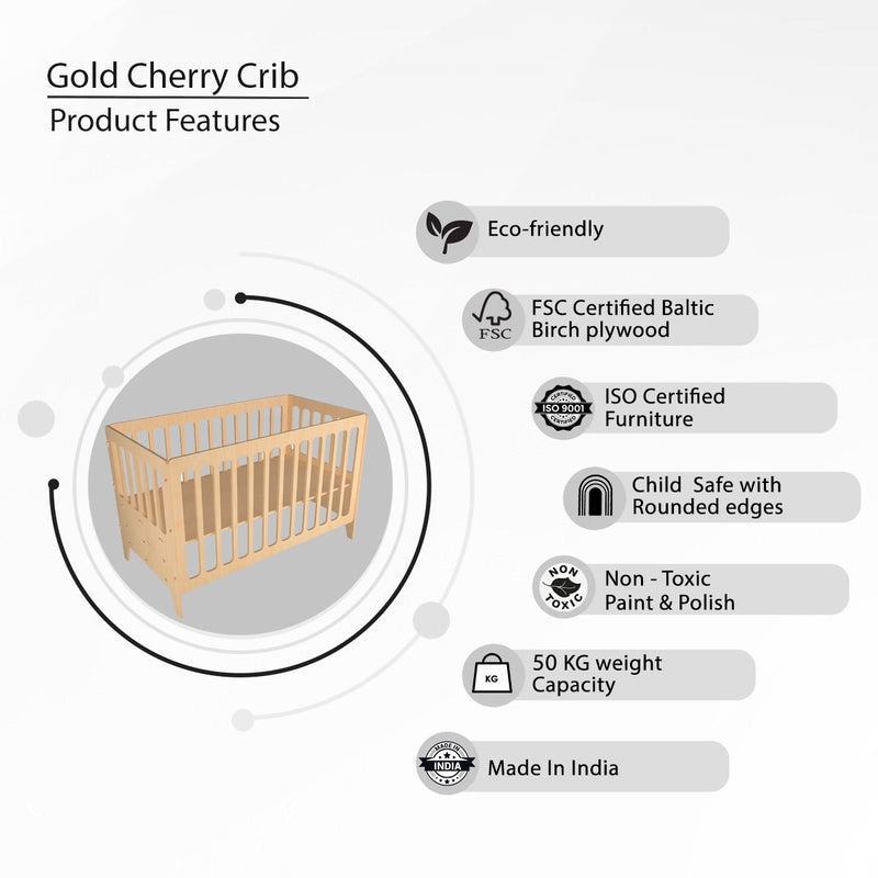 Buy Gold Cherry | Wooden Crib - Large | Shop Verified Sustainable Decor & Artefacts on Brown Living™