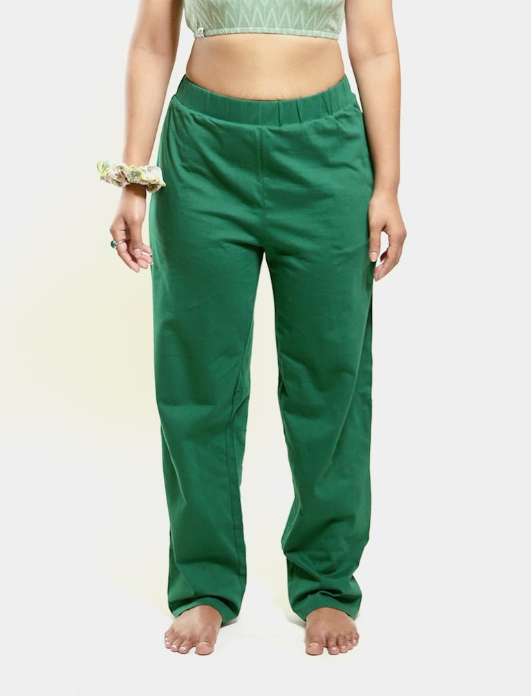 Green 100% Organic Cotton Pajama | Verified Sustainable Womens Pants on Brown Living™