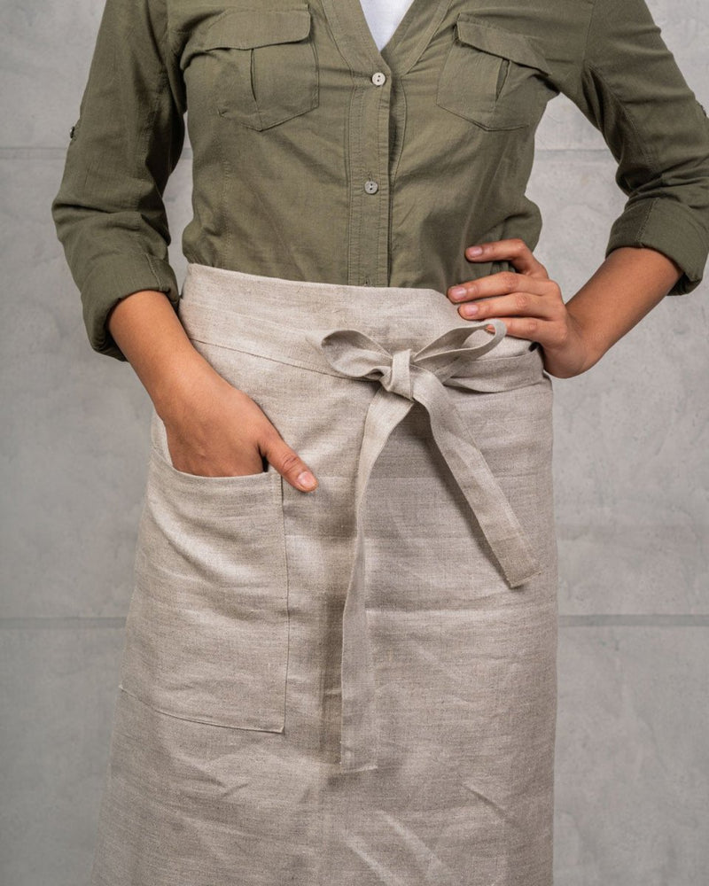 Buy Half Apron in 100% Hemp | Shop Verified Sustainable Kitchen Linens on Brown Living™