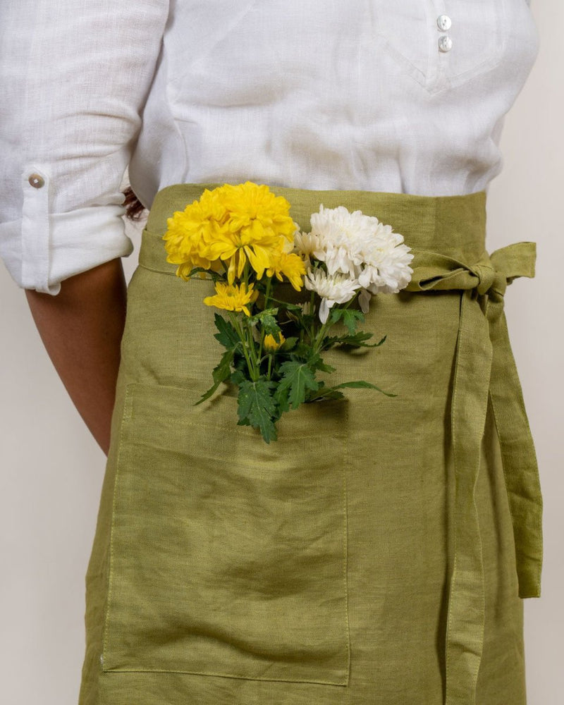 Buy Half Apron in 100% Hemp | Shop Verified Sustainable Kitchen Linens on Brown Living™