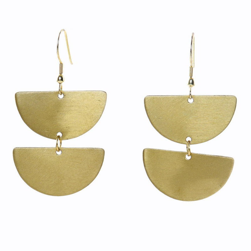 Buy Half Circle Brass Earrings | Shop Verified Sustainable Womens earrings on Brown Living™