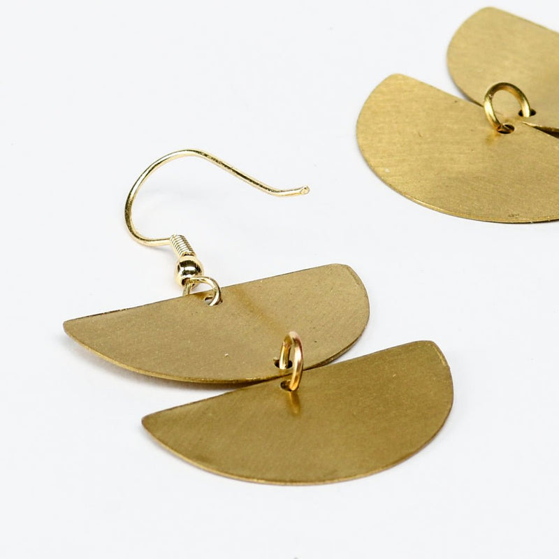 Buy Half Circle Brass Earrings | Shop Verified Sustainable Womens earrings on Brown Living™