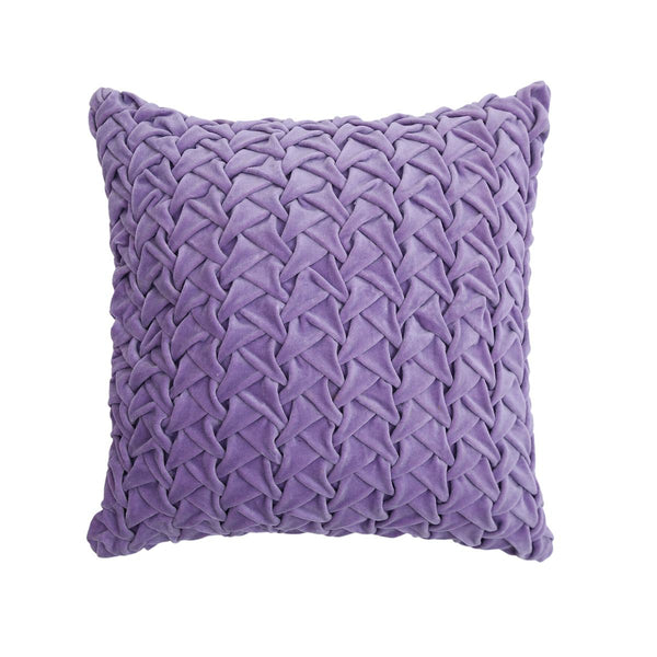 Buy Hand Pleated Cross Lavender Cushion Cover 18x18 inches | Shop Verified Sustainable Covers & Inserts on Brown Living™