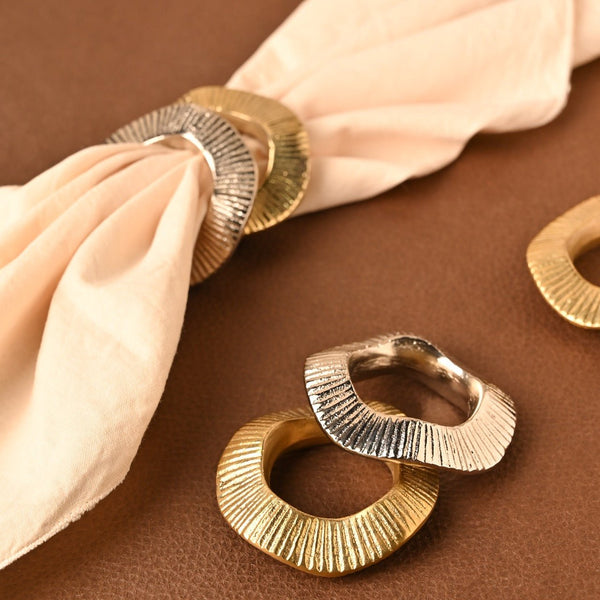 Handcrafted Gehna Napkin Rings | Brass Table Decor | Verified Sustainable Table Decor on Brown Living™