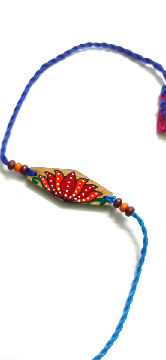 Buy Handcrafted Natural Bamboo Rakhis | Folkart | Handpainted | Pack of 2 | Shop Verified Sustainable Rakhi on Brown Living™