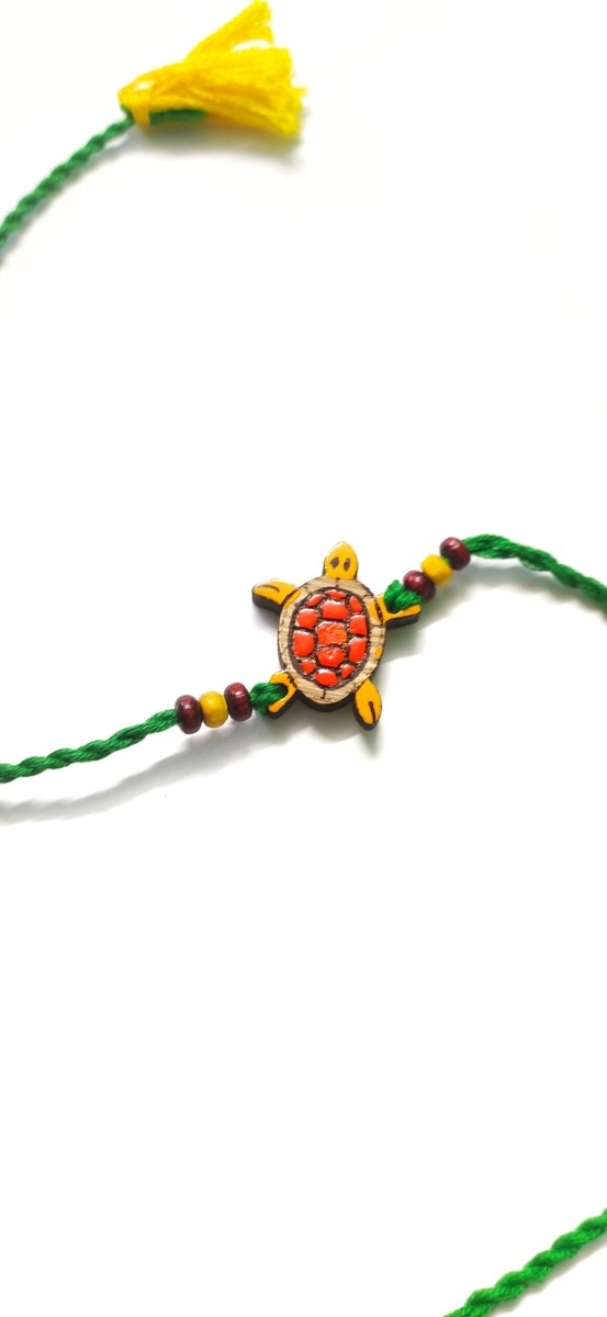 Buy Handcrafted Natural Bamboo Rakhis | Folkart | Handpainted | Pack of 2 | Shop Verified Sustainable Rakhi on Brown Living™