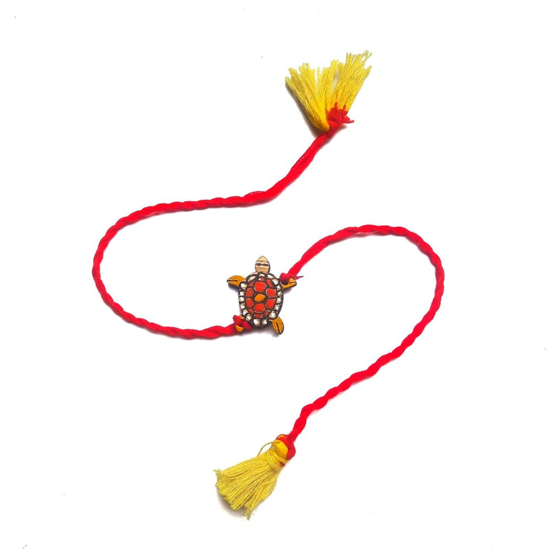 Buy Handcrafted Natural Bamboo Rakhis | Folkart | Handpainted | Pack of 2 | Shop Verified Sustainable Rakhi on Brown Living™