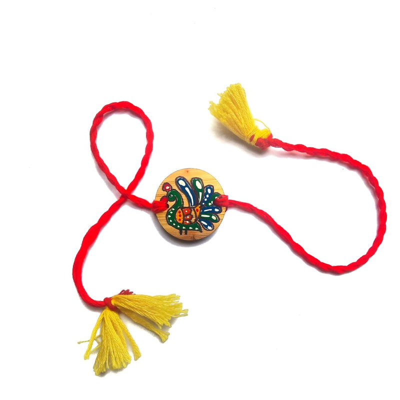 Buy Handcrafted Natural Bamboo Rakhis | Folkart | Handpainted | Pack of 2 | Shop Verified Sustainable Rakhi on Brown Living™