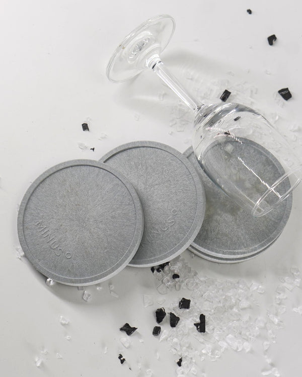 Handcrafted Recycled Coaster I Cement Grey I set of 4 | Verified Sustainable Coasters on Brown Living™