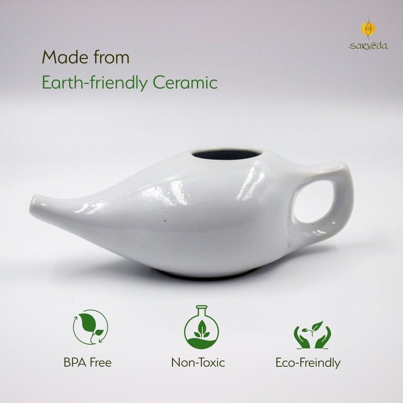 Buy Handcrafted Yoga Neti Pot for Nasal Cleansing & Sinus | Ayurvedic Jala Neti Nasa l Wash 185ml | Shop Verified Sustainable Medical Care on Brown Living™