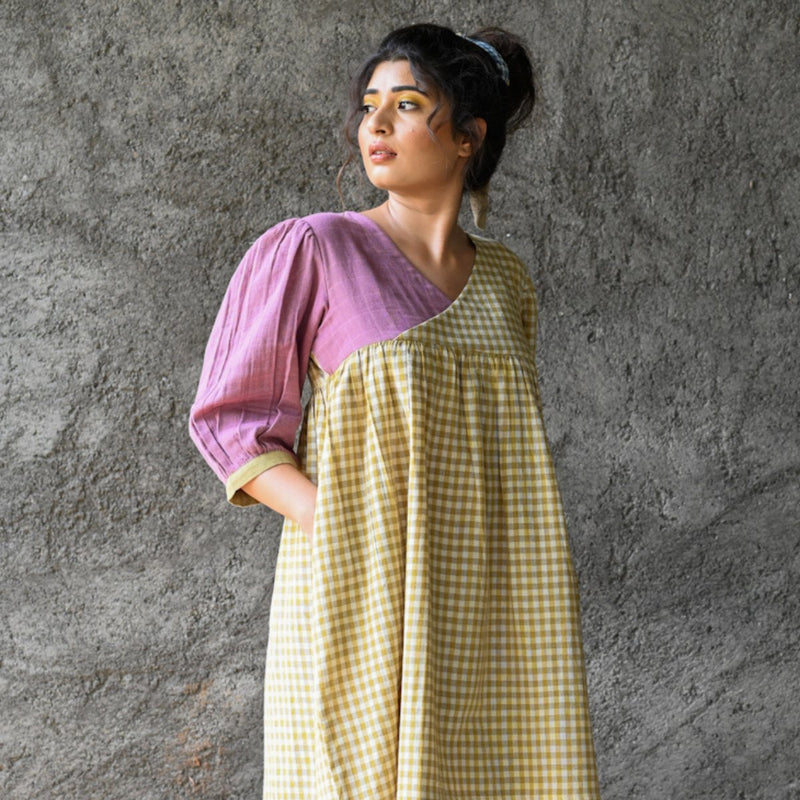 Buy Handloom Flared Dress- Violetta | Shop Verified Sustainable Products on Brown Living