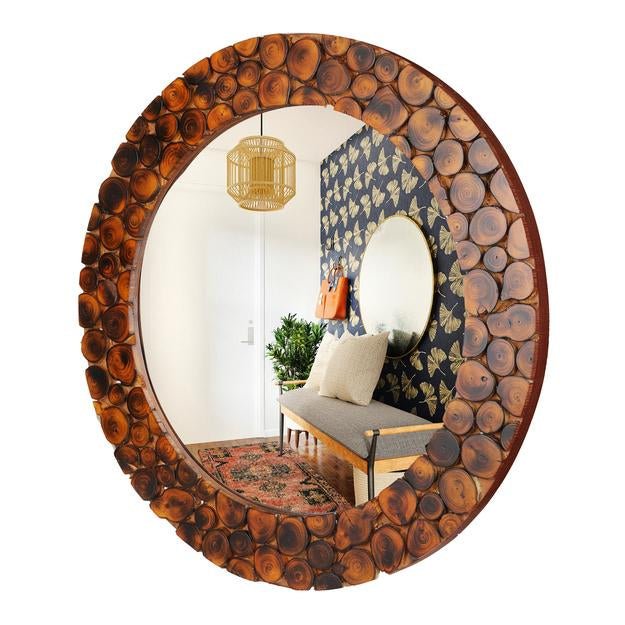 Buy Handmade Wooden Wall Mounted Mirror for Wall Decoration | Shop Verified Sustainable Wall Decor on Brown Living™