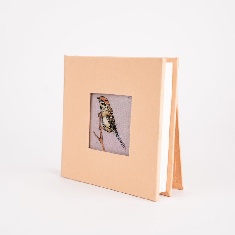 Buy Handmade Diary with Beautiful Gemstone Art of Sparrow | Shop Verified Sustainable Notebooks & Notepads on Brown Living™