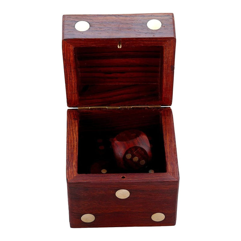 Buy Handmade Indian Dice Game Set with Decorative Storage Box | Shop Verified Sustainable Learning & Educational Toys on Brown Living™