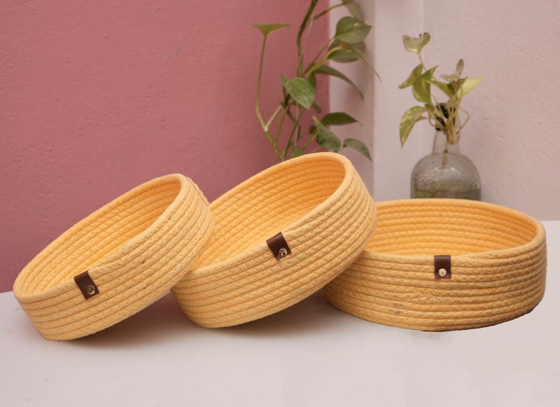 Buy Handmade Nesting Basket (Set of 3) | Shop Verified Sustainable Kitchen Organisers on Brown Living™