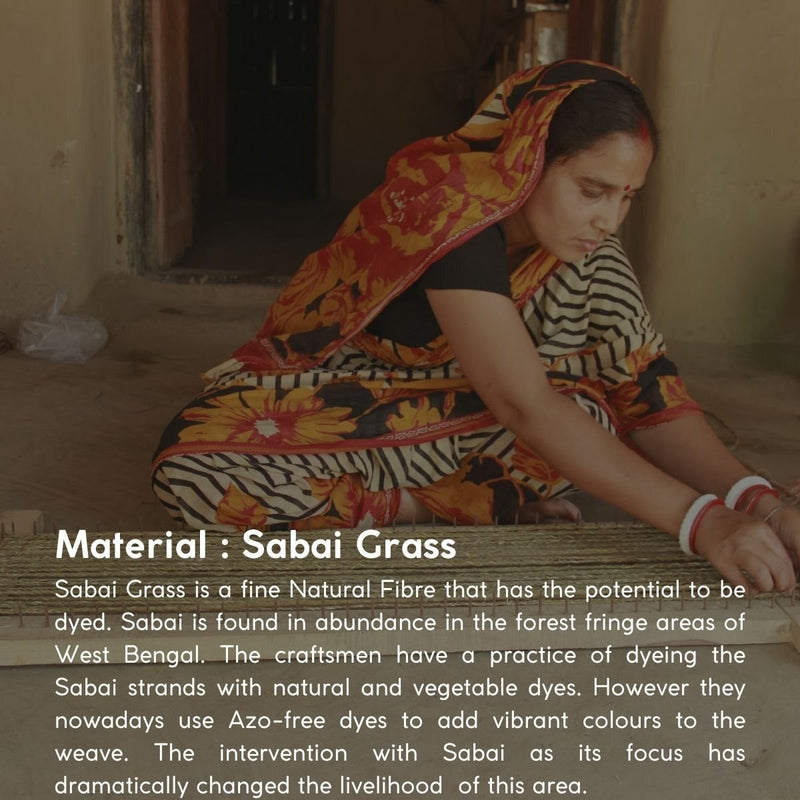 Handmade Sabai Grass Roti Box - Indigo | Verified Sustainable Baskets & Boxes on Brown Living™