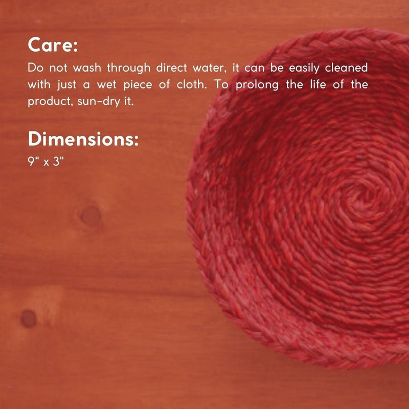 Handmade Sabai Grass Roti Box - Red | Verified Sustainable Baskets & Boxes on Brown Living™