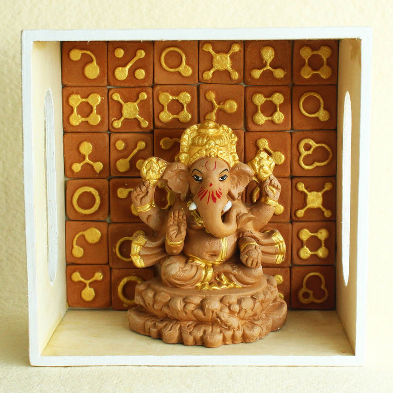 Buy Handmade Terracotta Ganpati Idol- Little(XS) | Shop Verified Sustainable Religious Items on Brown Living™