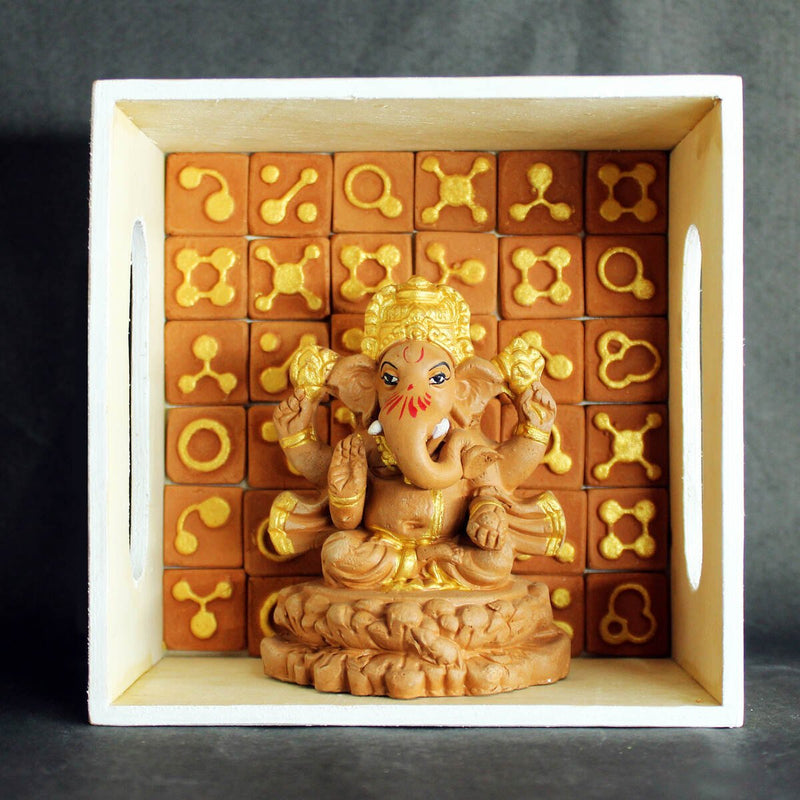 Buy Handmade Terracotta Ganpati Idol- Little(XS) | Shop Verified Sustainable Religious Items on Brown Living™