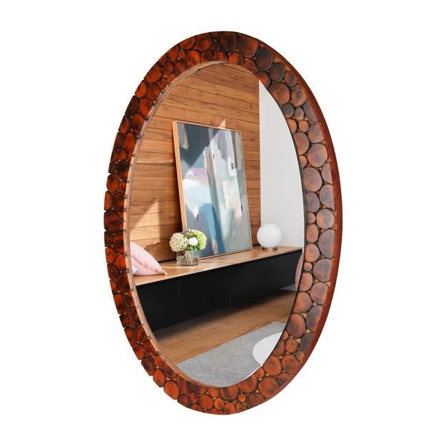 Buy Handmade Wooden Wall Mounted Mirror with Antique Frame | Shop Verified Sustainable Wall Decor on Brown Living™