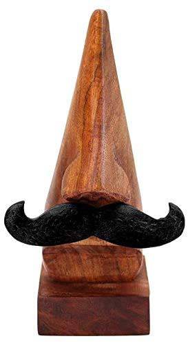 Buy Handmade Wooden Nose Shaped Eyewear Holder with Black Mustache | Shop Verified Sustainable Table Decor on Brown Living™