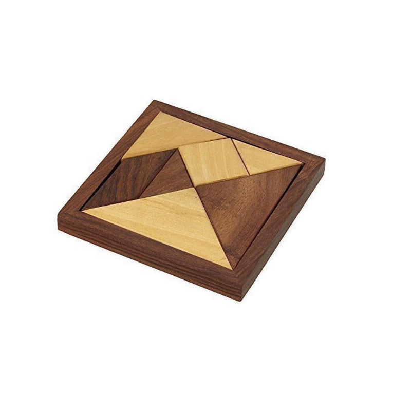 Buy Handmade Wooden Tangram Puzzle | 7-Piece Jigsaw Puzzle | Shop Verified Sustainable Learning & Educational Toys on Brown Living™